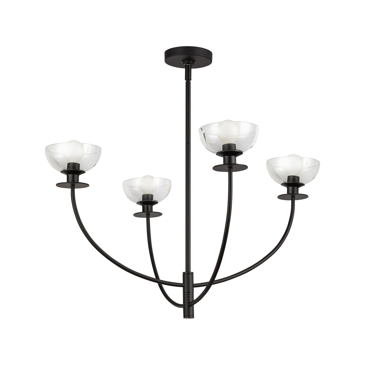 Bella 4 Light Chandelier 26", Matte Black