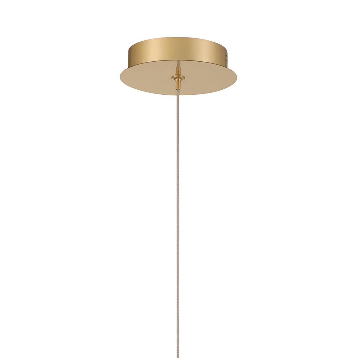 Nola LED Pendant 6", Brass and Ribbed Smoked Glass