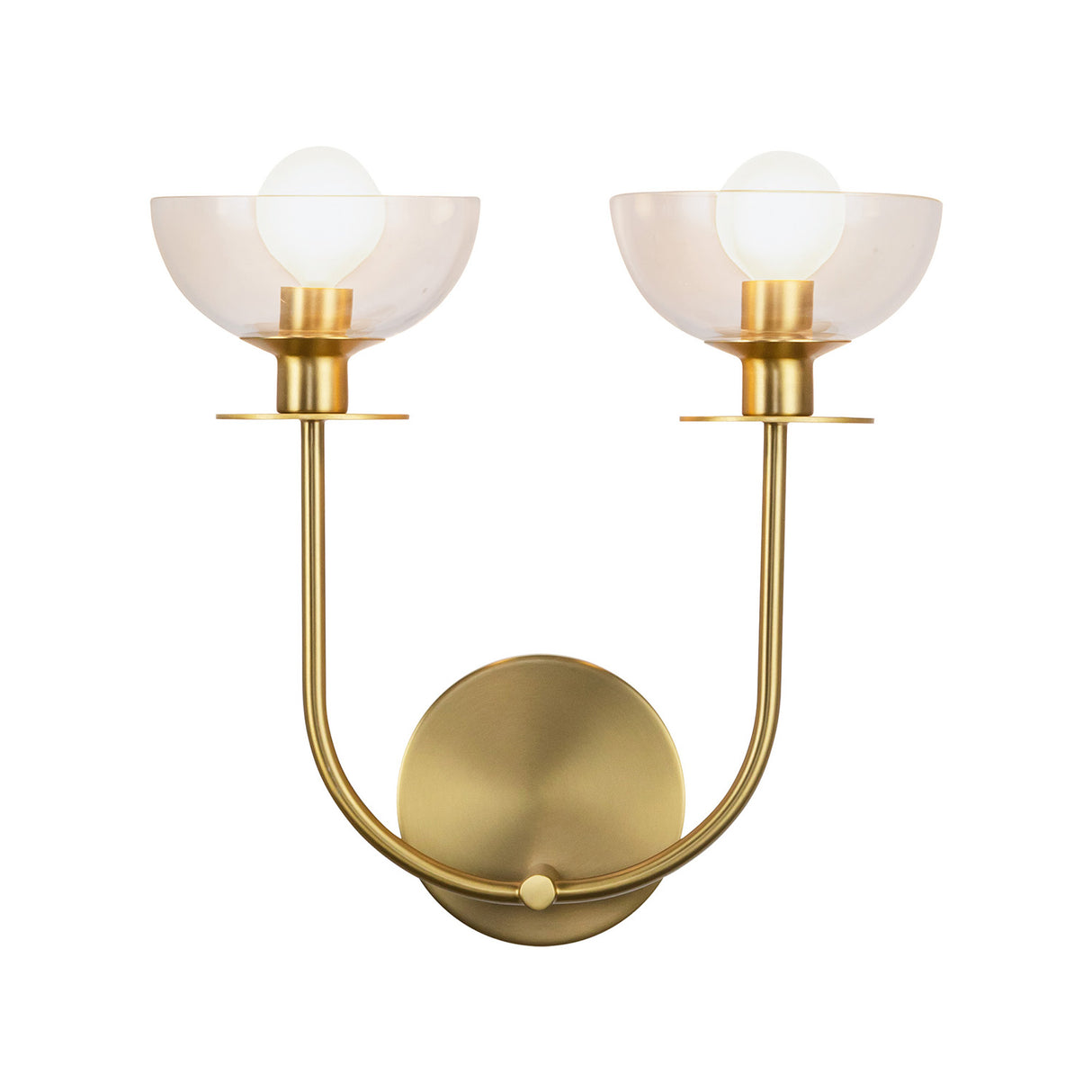 Bella 2 Light Wall Sconce, Brushed Brass