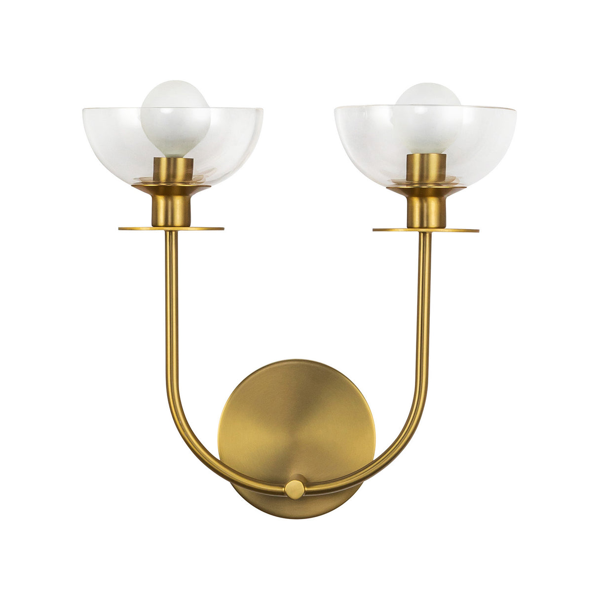 Bella 2 Light Wall Sconce, Brushed Brass
