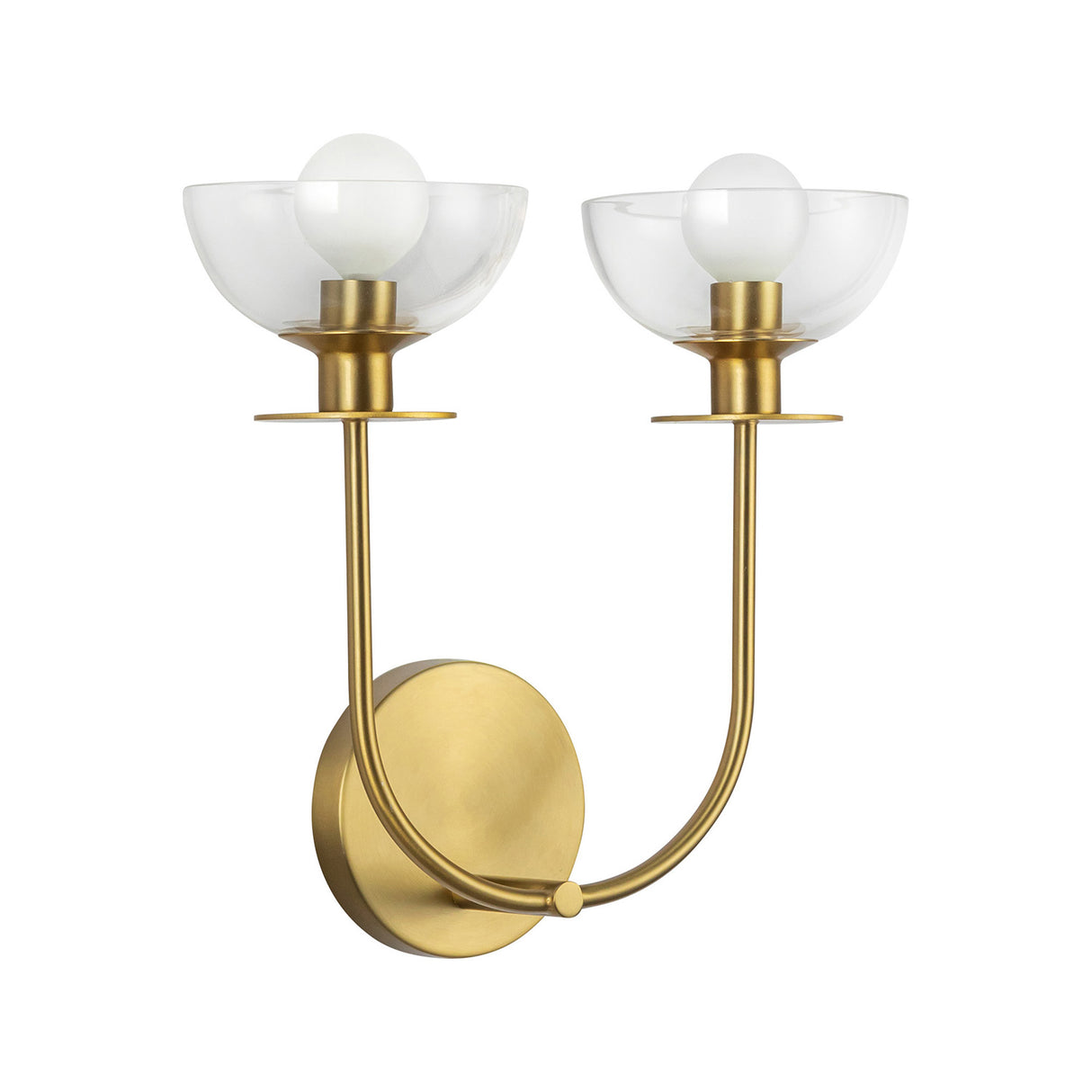Bella 2 Light Wall Sconce, Brushed Brass