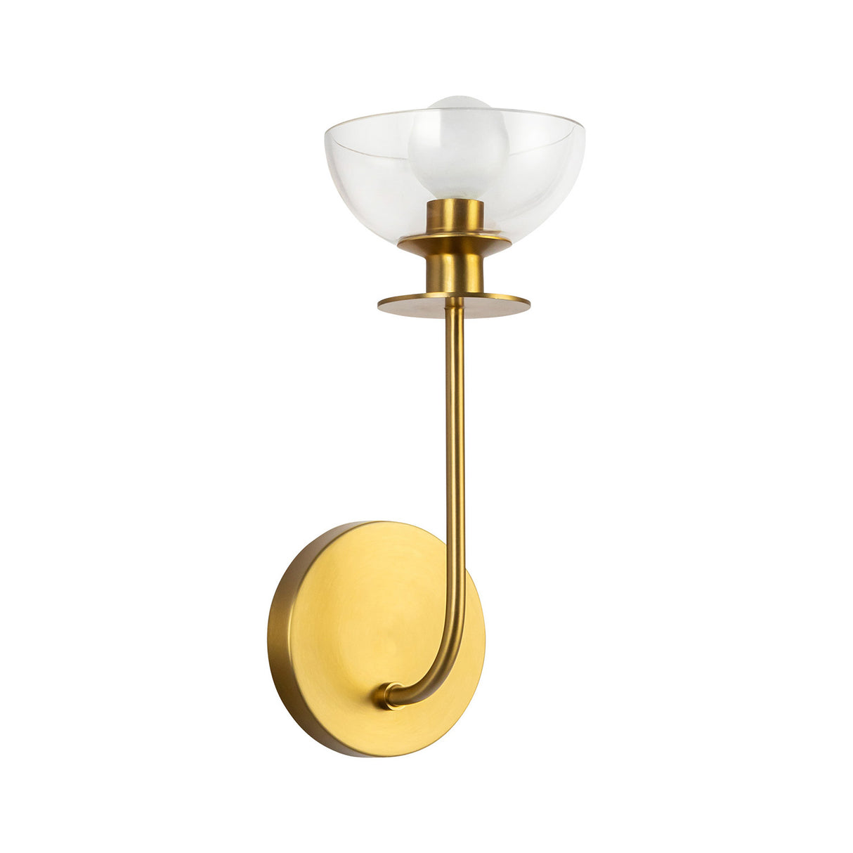 Bella 1 Light Wall Sconce, Brushed Brass