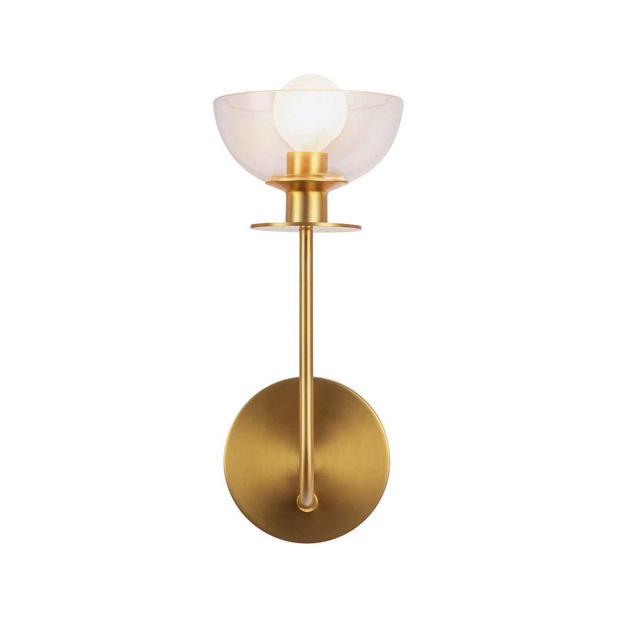 Bella 1 Light Wall Sconce, Brushed Brass