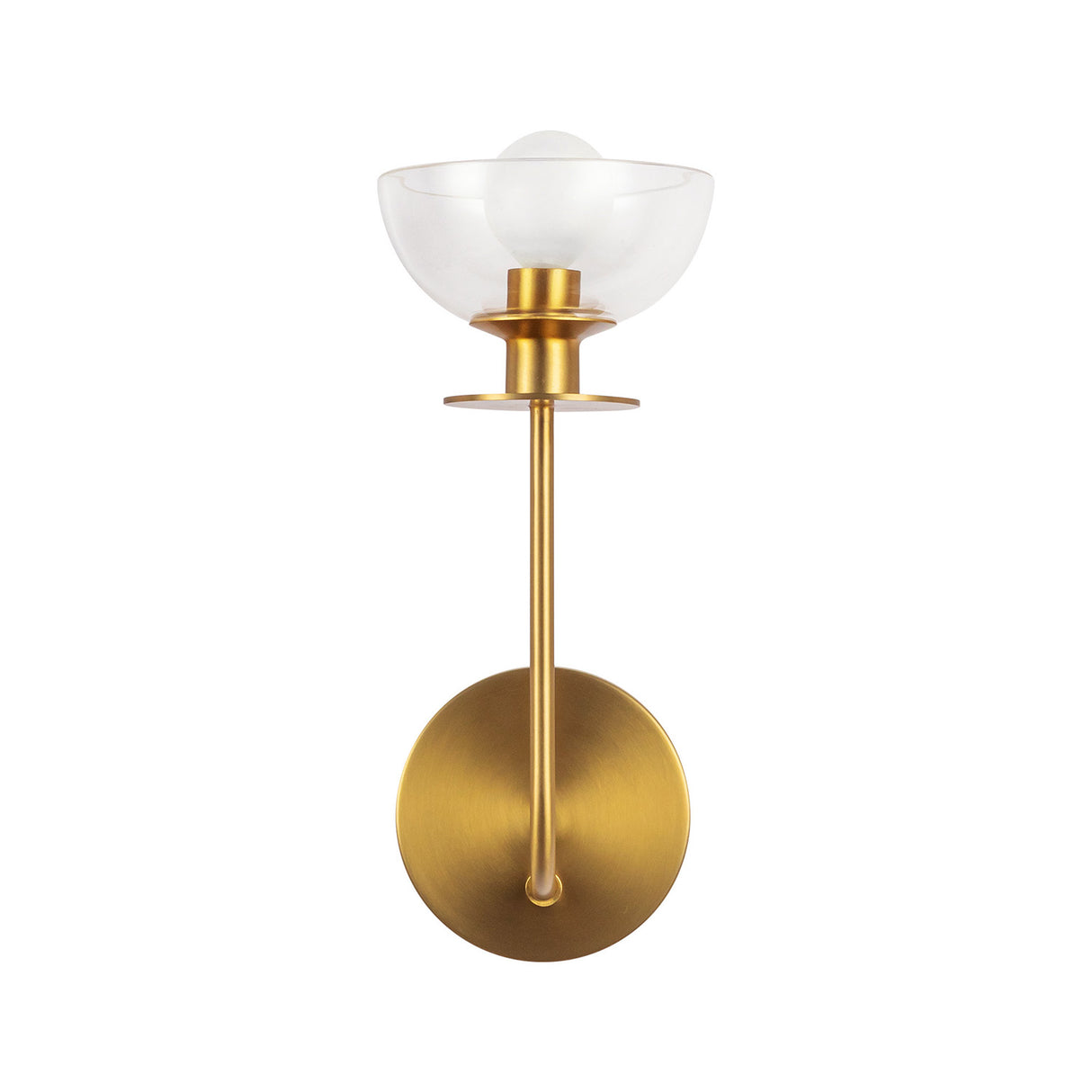 Bella 1 Light Wall Sconce, Brushed Brass