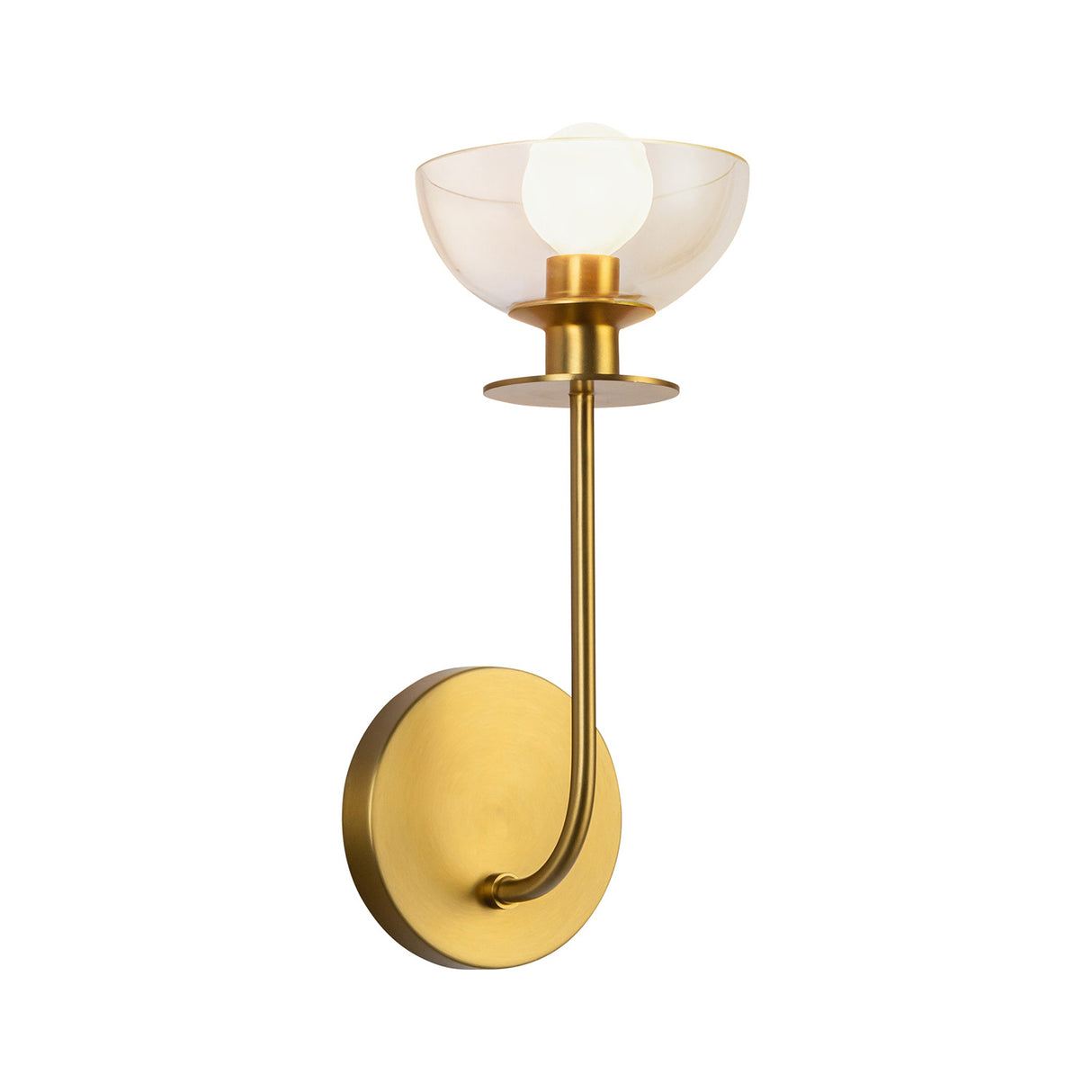 Bella 1 Light Wall Sconce, Brushed Brass