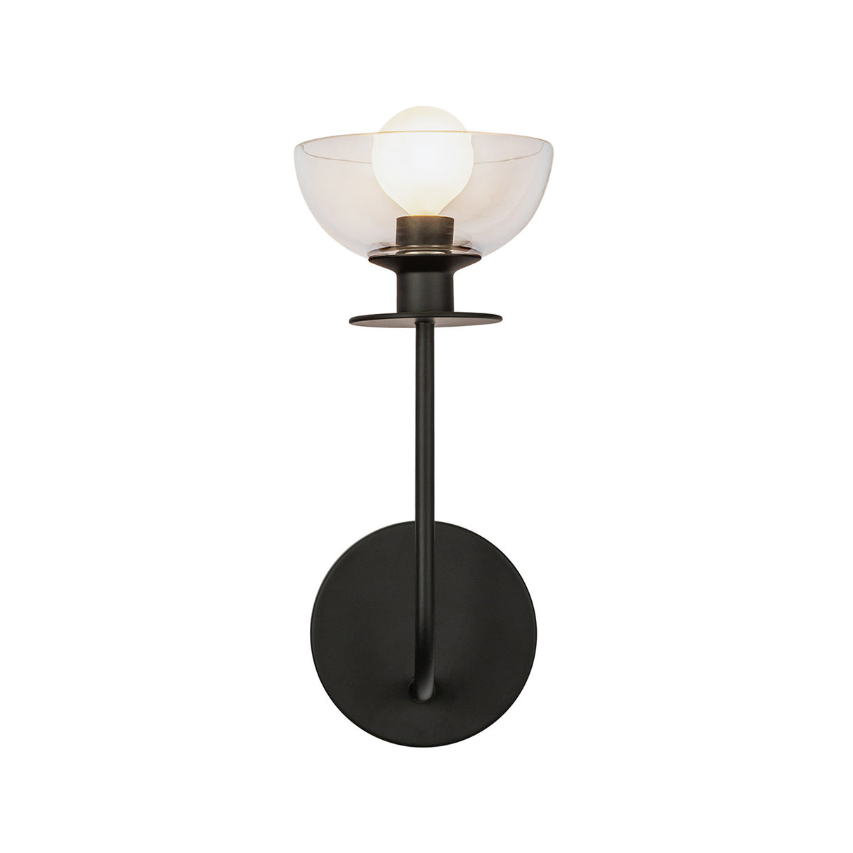 Bella 1 Light Wall Sconce, Matte Black