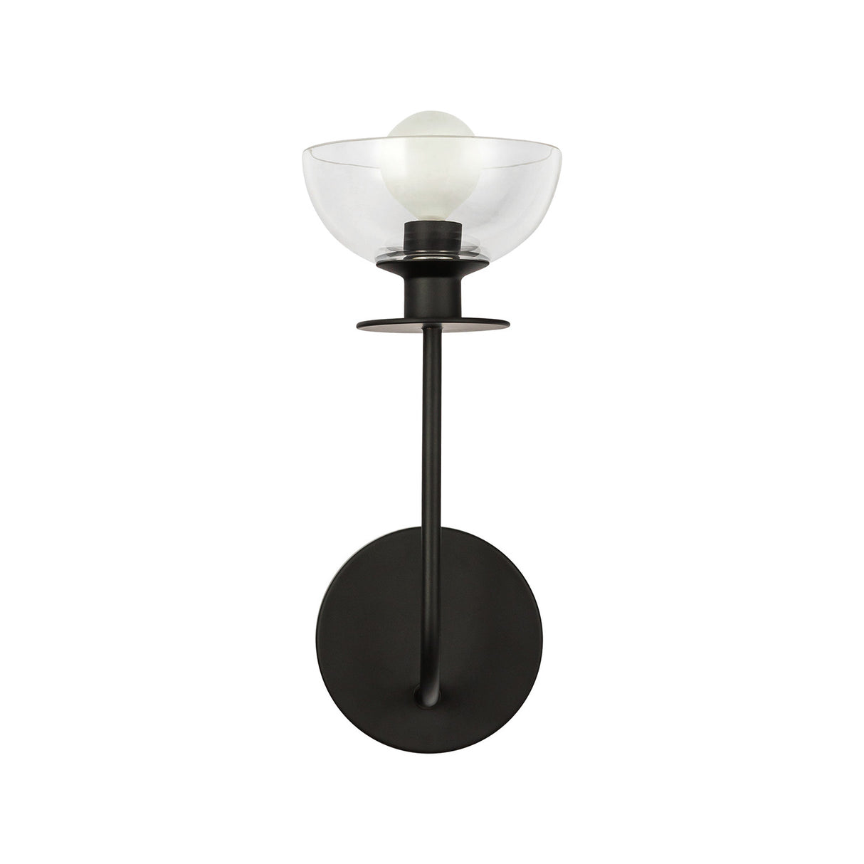 Bella 1 Light Wall Sconce, Matte Black
