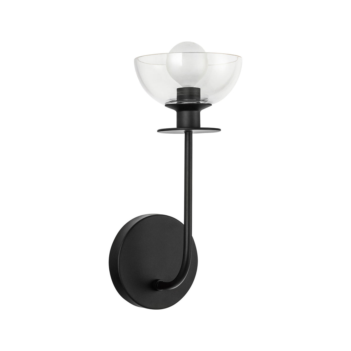 Bella 1 Light Wall Sconce, Matte Black