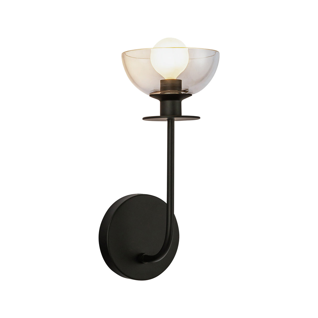Bella 1 Light Wall Sconce, Matte Black