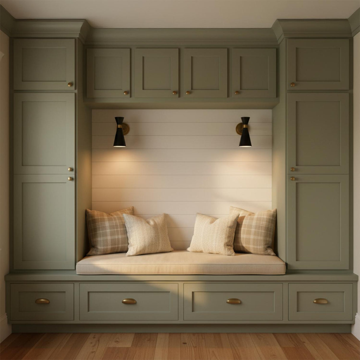 Aiden Pivot Wall Sconce, Matte Black and Antique Brass