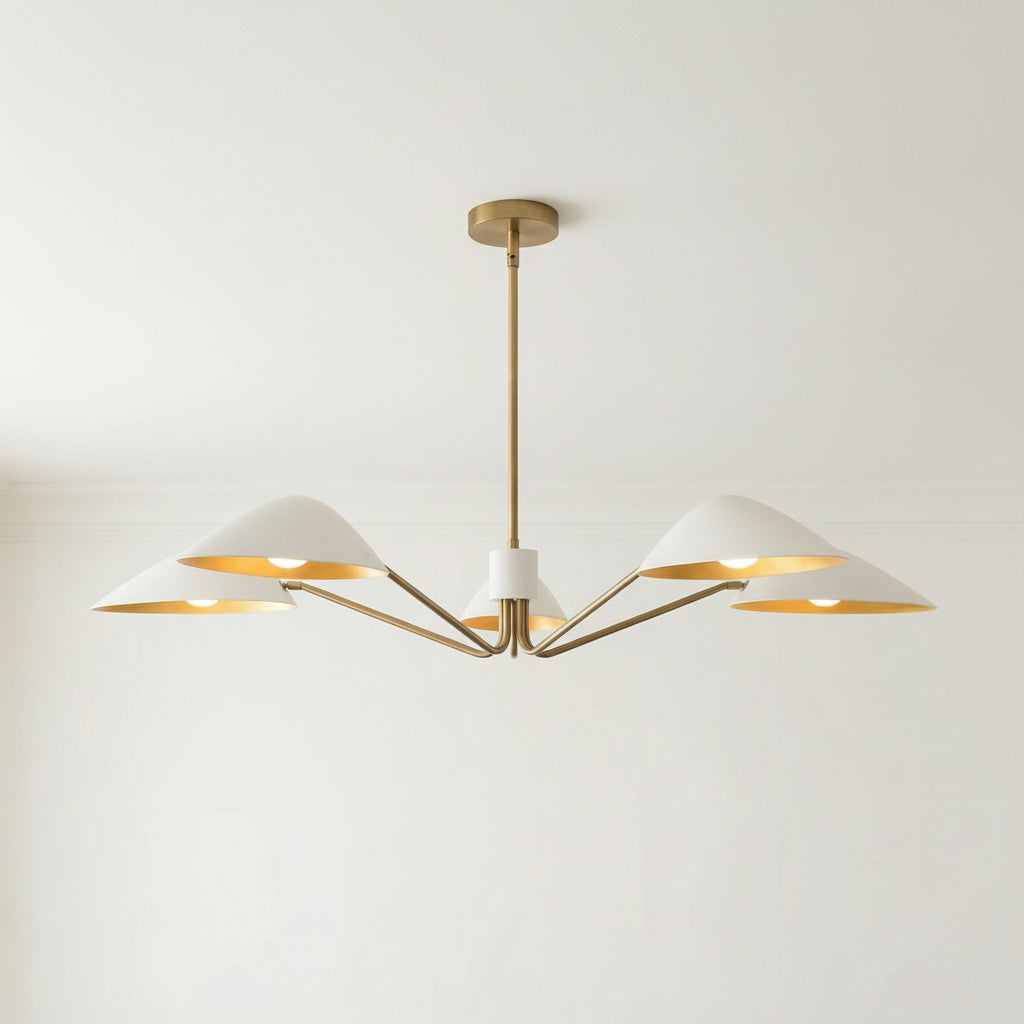 Jade 5 Light Chandelier 46" for Modern home with White Walls