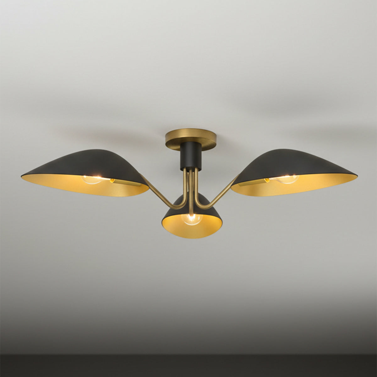 Jade Semi-Flush 32" for Modern home with Black Accents