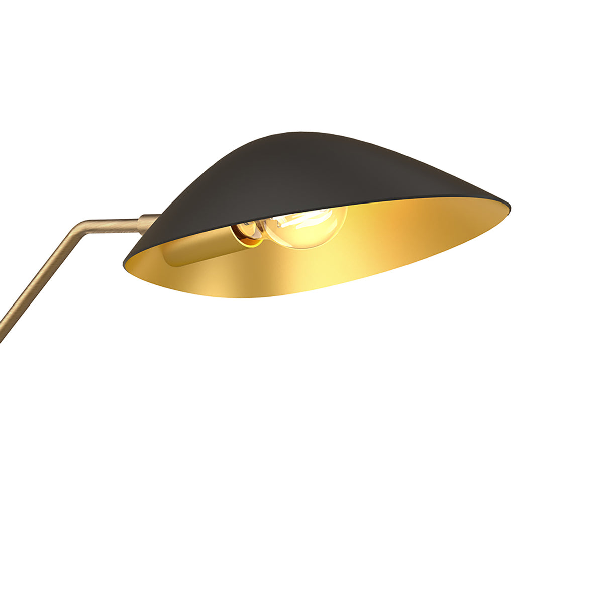 Jade Swing Arm Sconce, Matte Black and Antique Brass