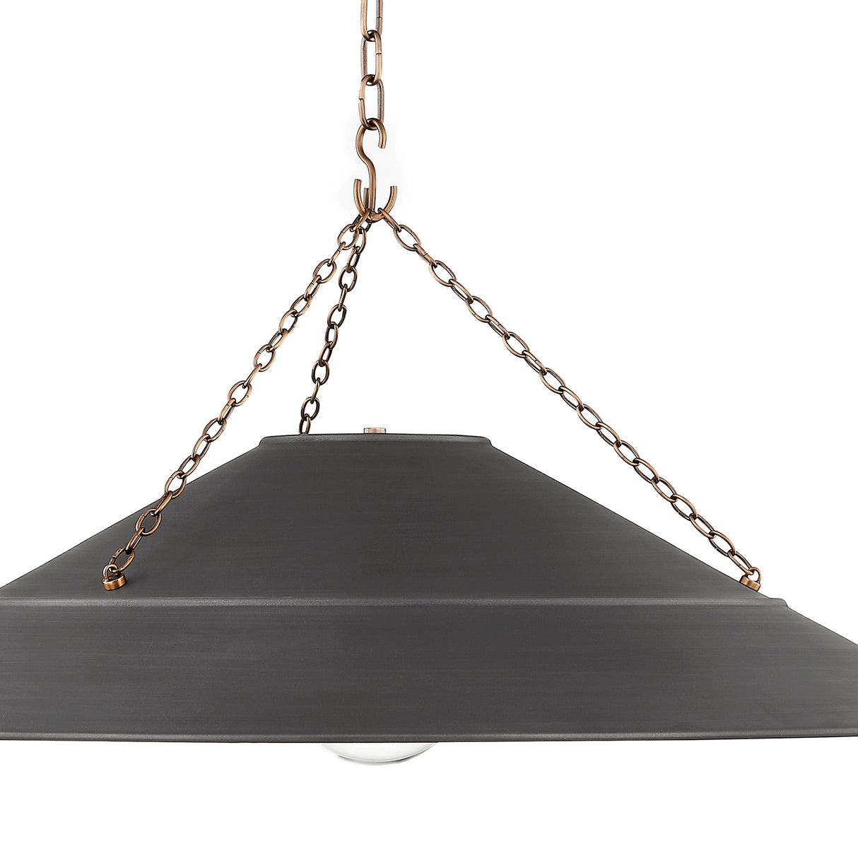 Zane Pendant, Extra Large 34", Graphite and Patina Brass