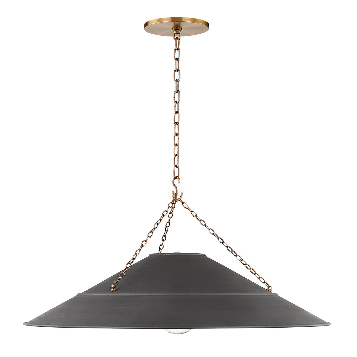 Zane Pendant, Extra Large 34", Graphite and Patina Brass