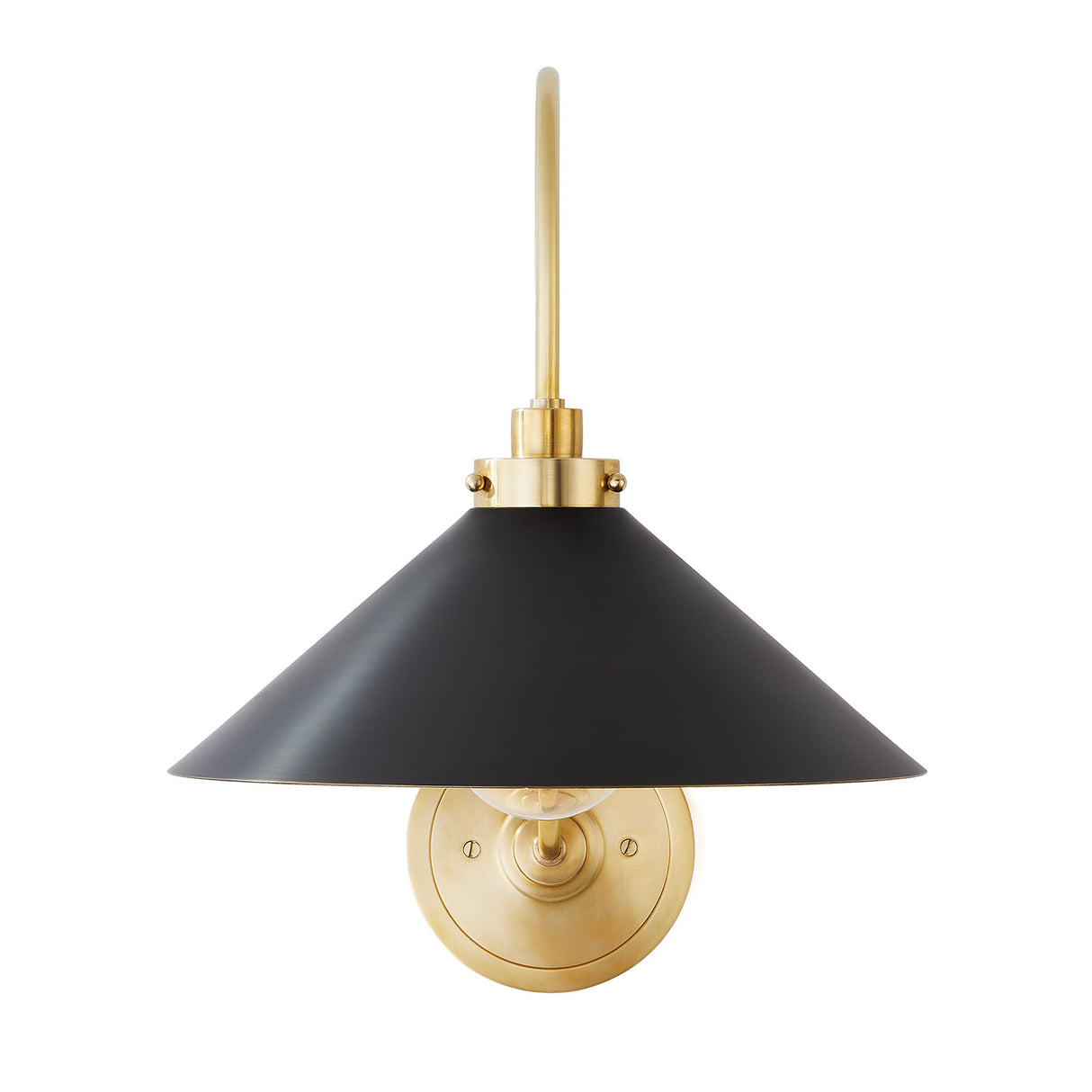 Alma Metal Wall Sconce 16", Black and Aged Brass