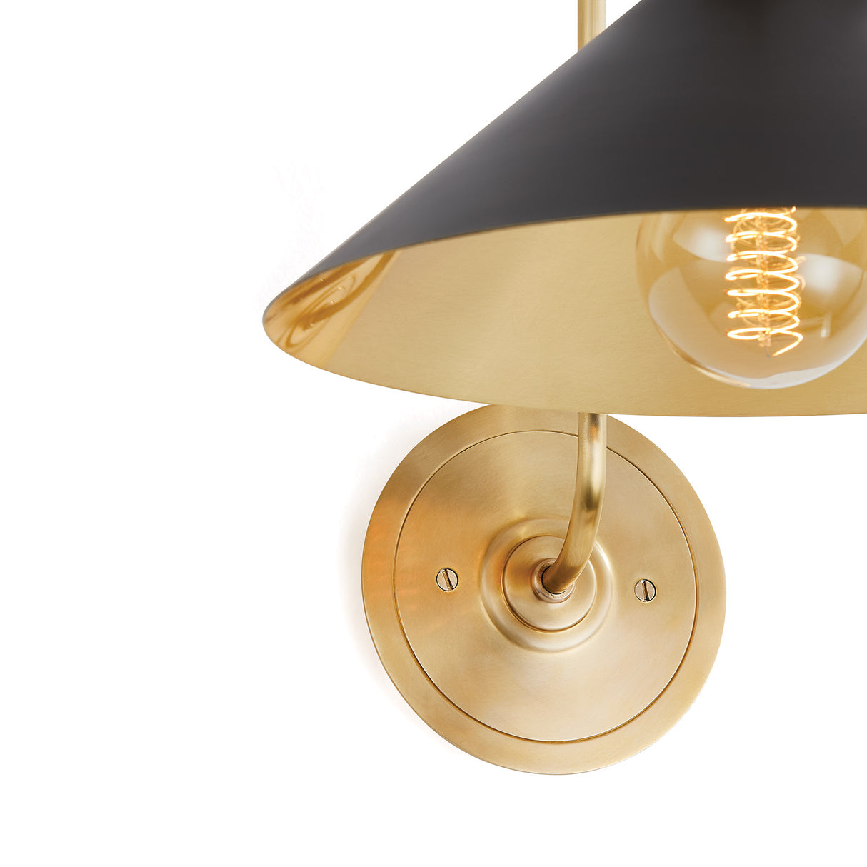 Alma Metal Wall Sconce 16", Black and Aged Brass