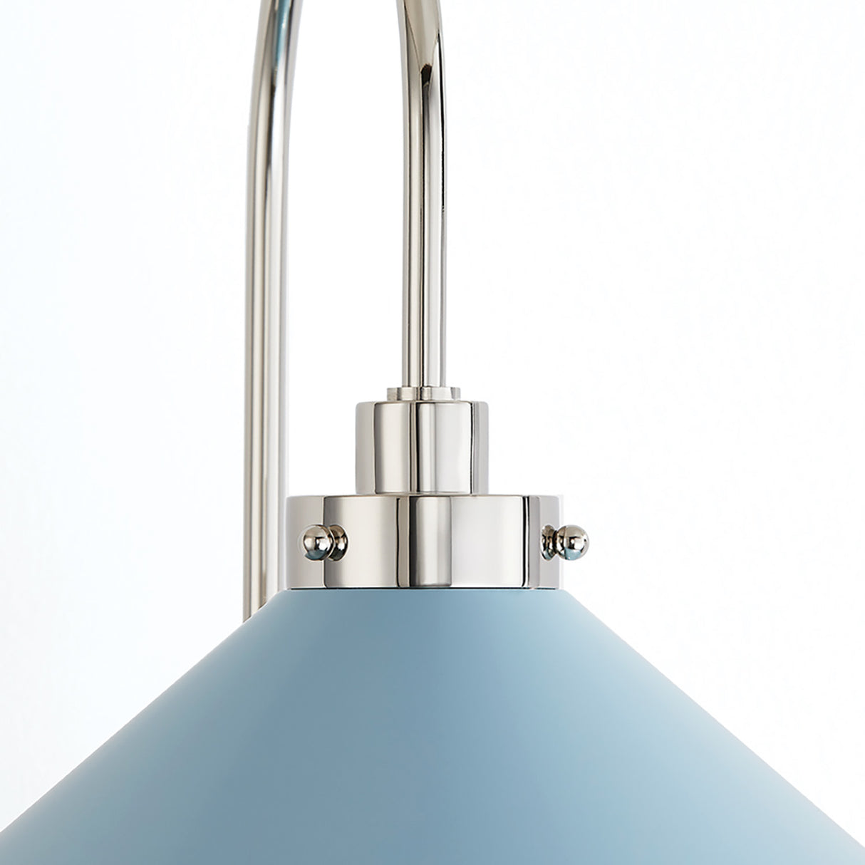 Alma Metal Wall Sconce 16", Sky Blue and Polished Nickel