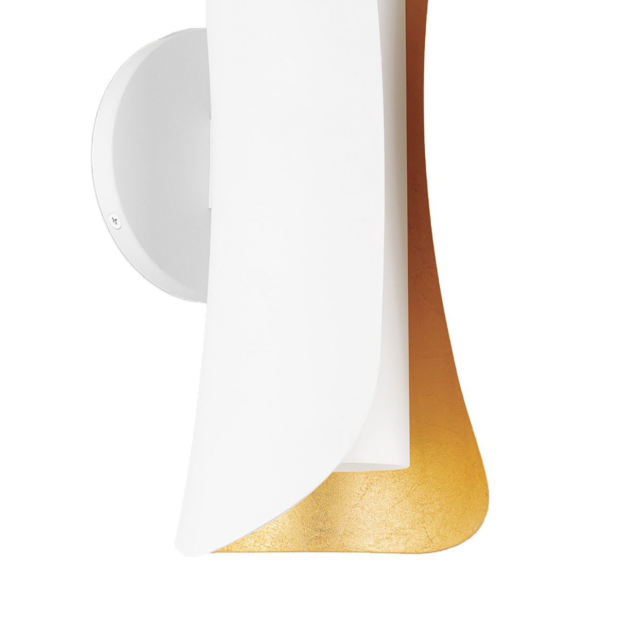 Rhys Wall Sconce, White and Gold Leaf