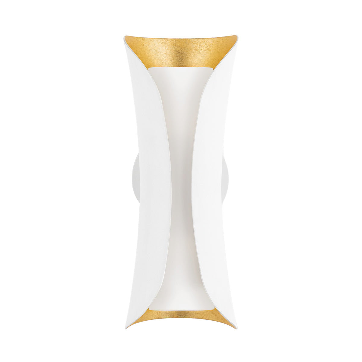 Rhys Wall Sconce, White and Gold Leaf
