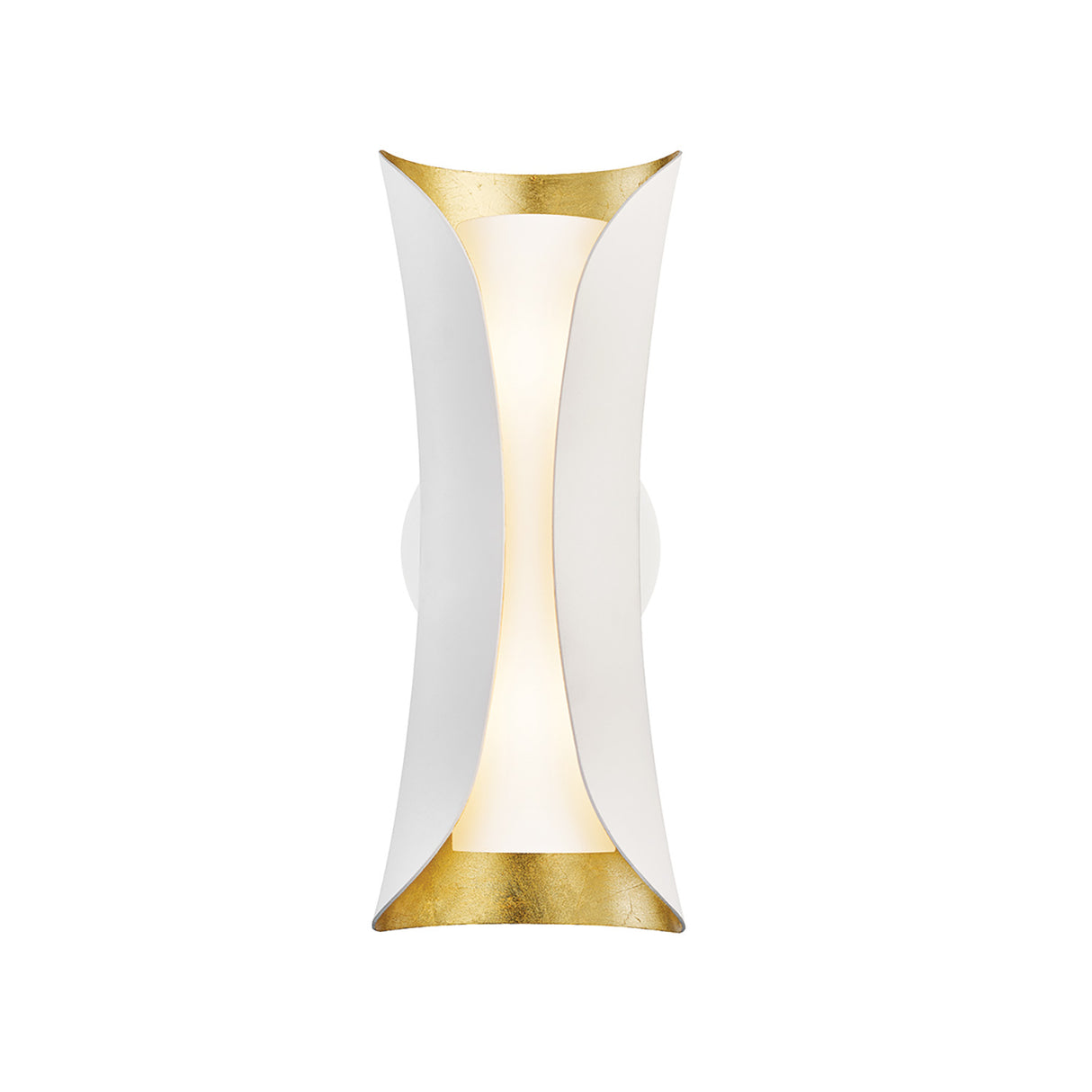 Rhys Wall Sconce, White and Gold Leaf