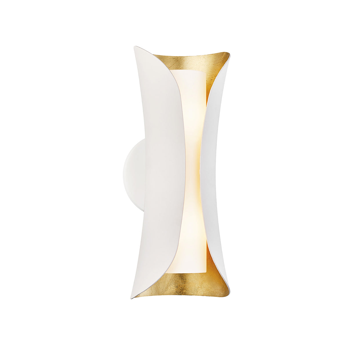 Rhys Wall Sconce, White and Gold Leaf