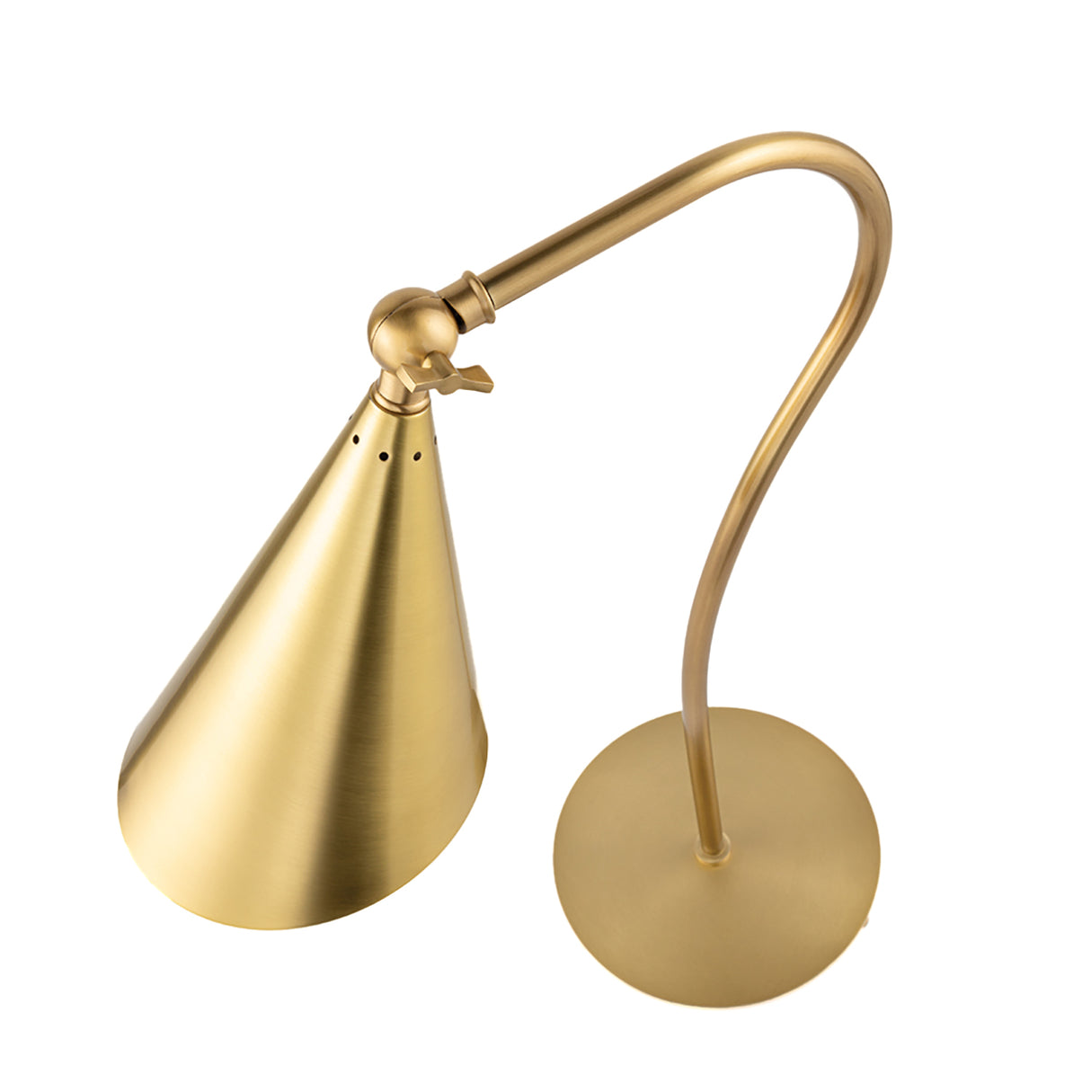 Faye Adjustable Table Lamp, Aged Brass