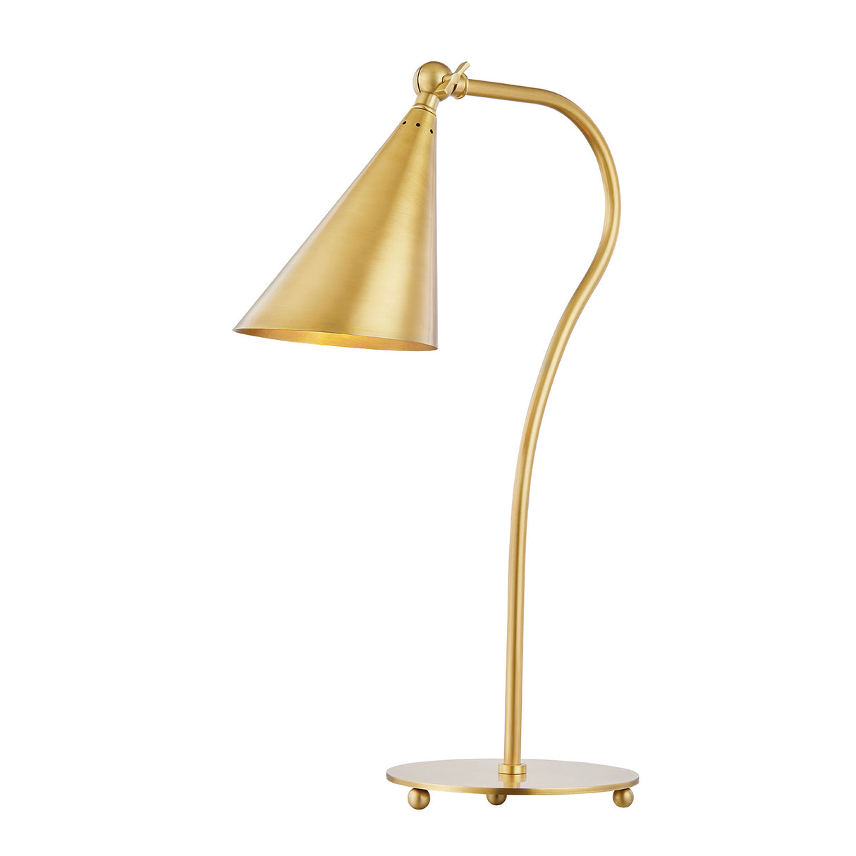 Faye Adjustable Table Lamp, Aged Brass