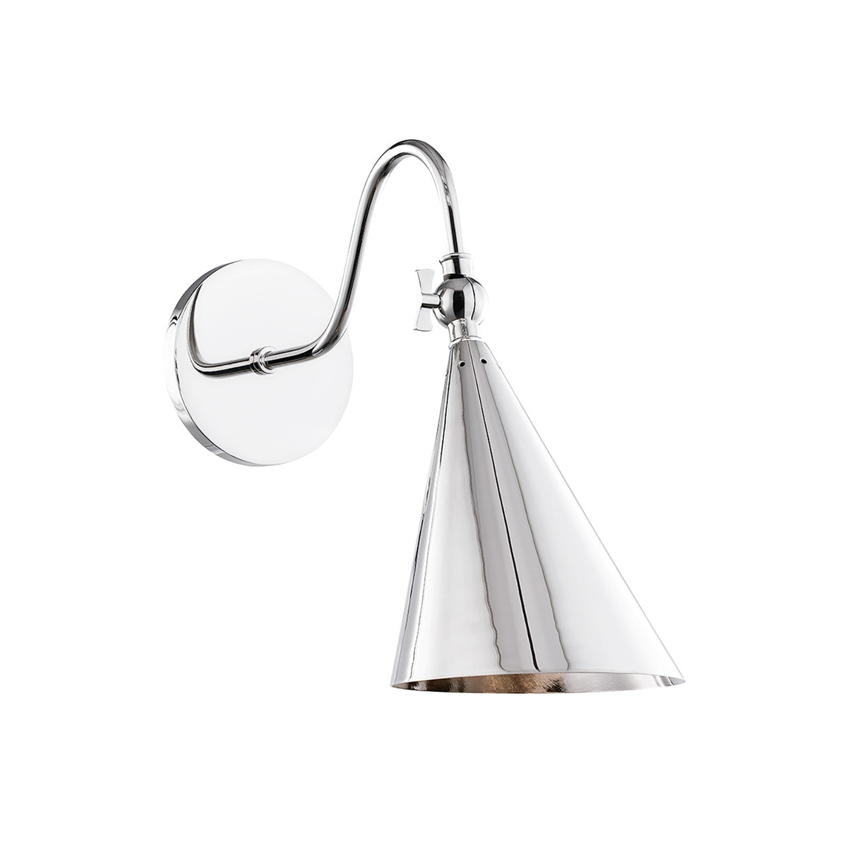 Faye Adjustable Wall Sconce, Polished Nickel