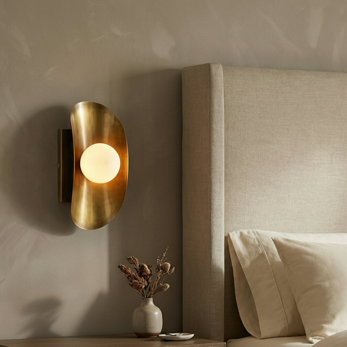 Jen Wall Sconce 10, Brass with Black Accents for Modern home with Gray Walls