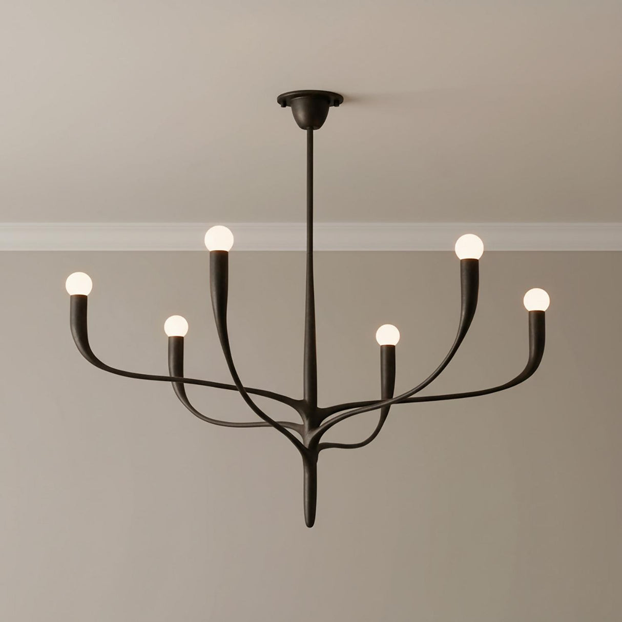Anita 6 Light Chandelier 37", Antique Iron