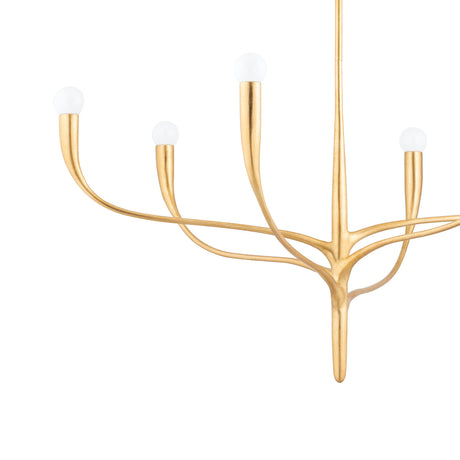 Anita 6 Light Chandelier 37", Gold Leaf