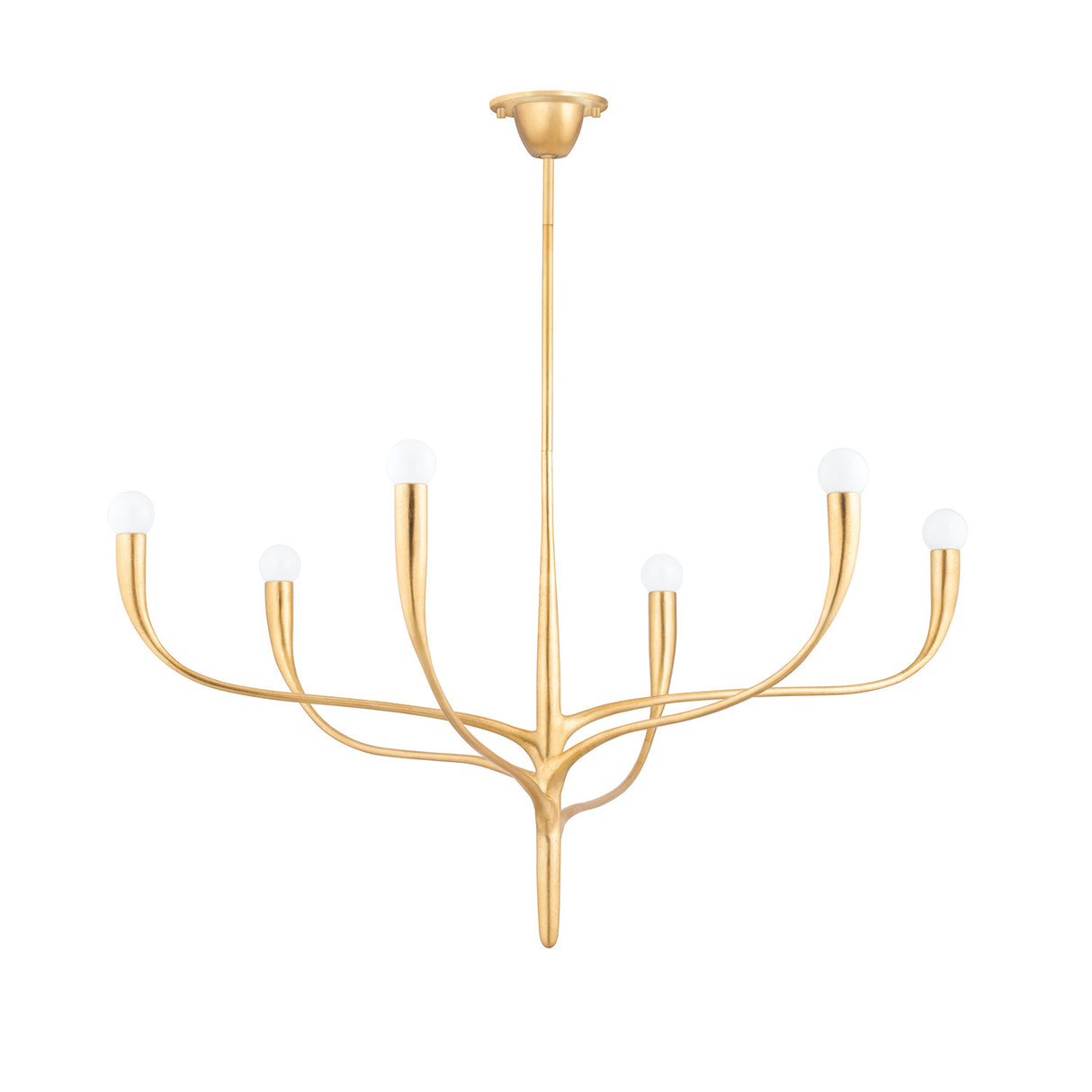 Anita 6 Light Chandelier 37", Gold Leaf