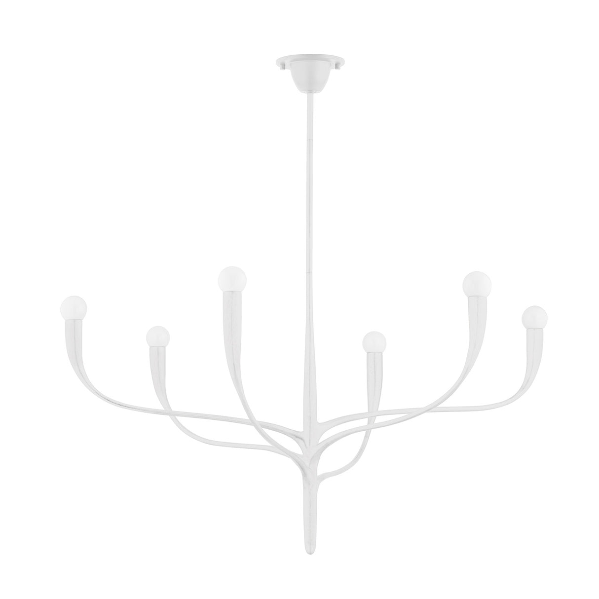 Anita 6 Light Chandelier 37", White Plaster