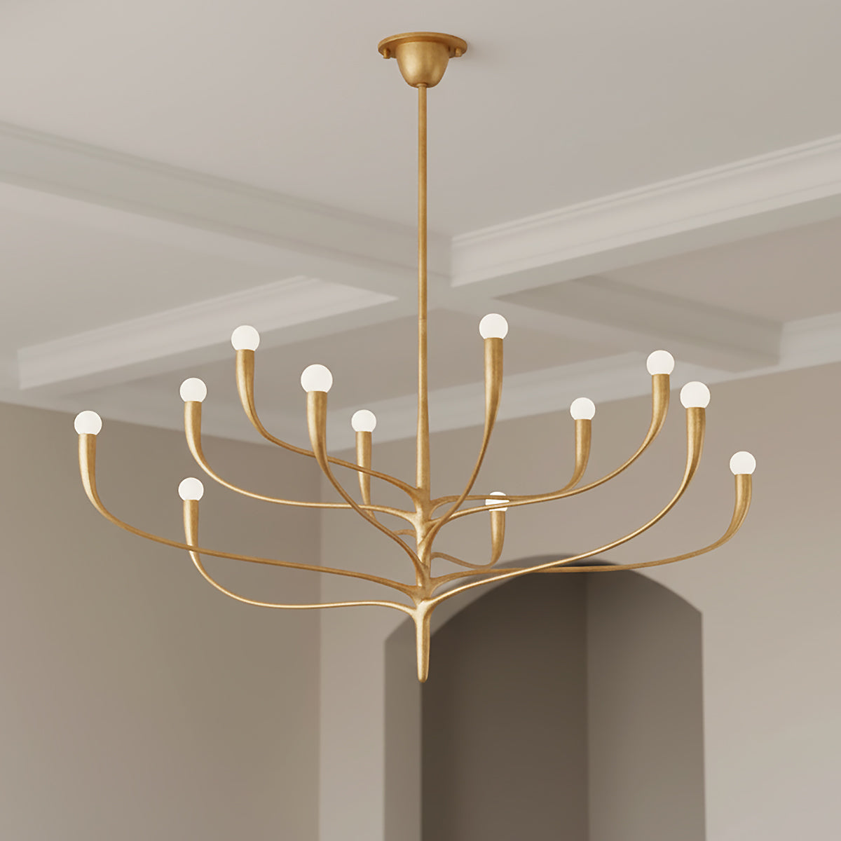 Anita 12 Light Chandelier 52" for Modern home with Beige walls