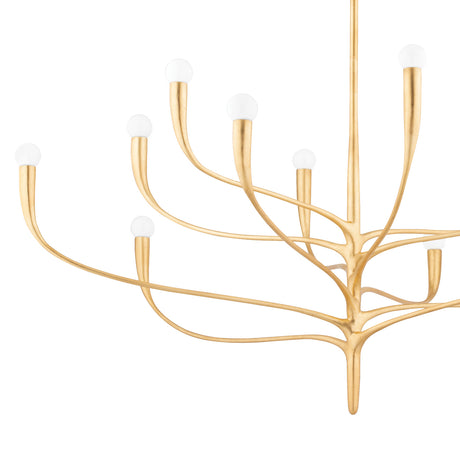 Anita 12 Light Chandelier 52", Gold Leaf