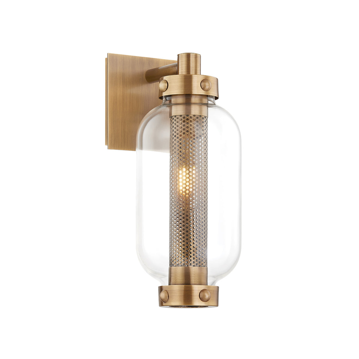 Bennett Outdoor Wall Light, Small 13" Vintage Brass