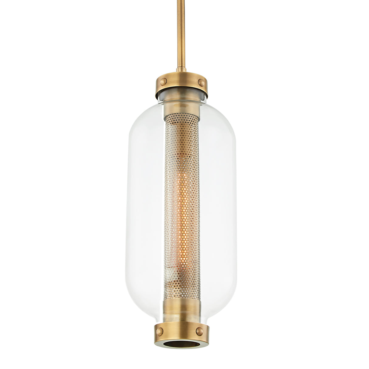 Bennett Outdoor Hanging Light, Vintage Brass
