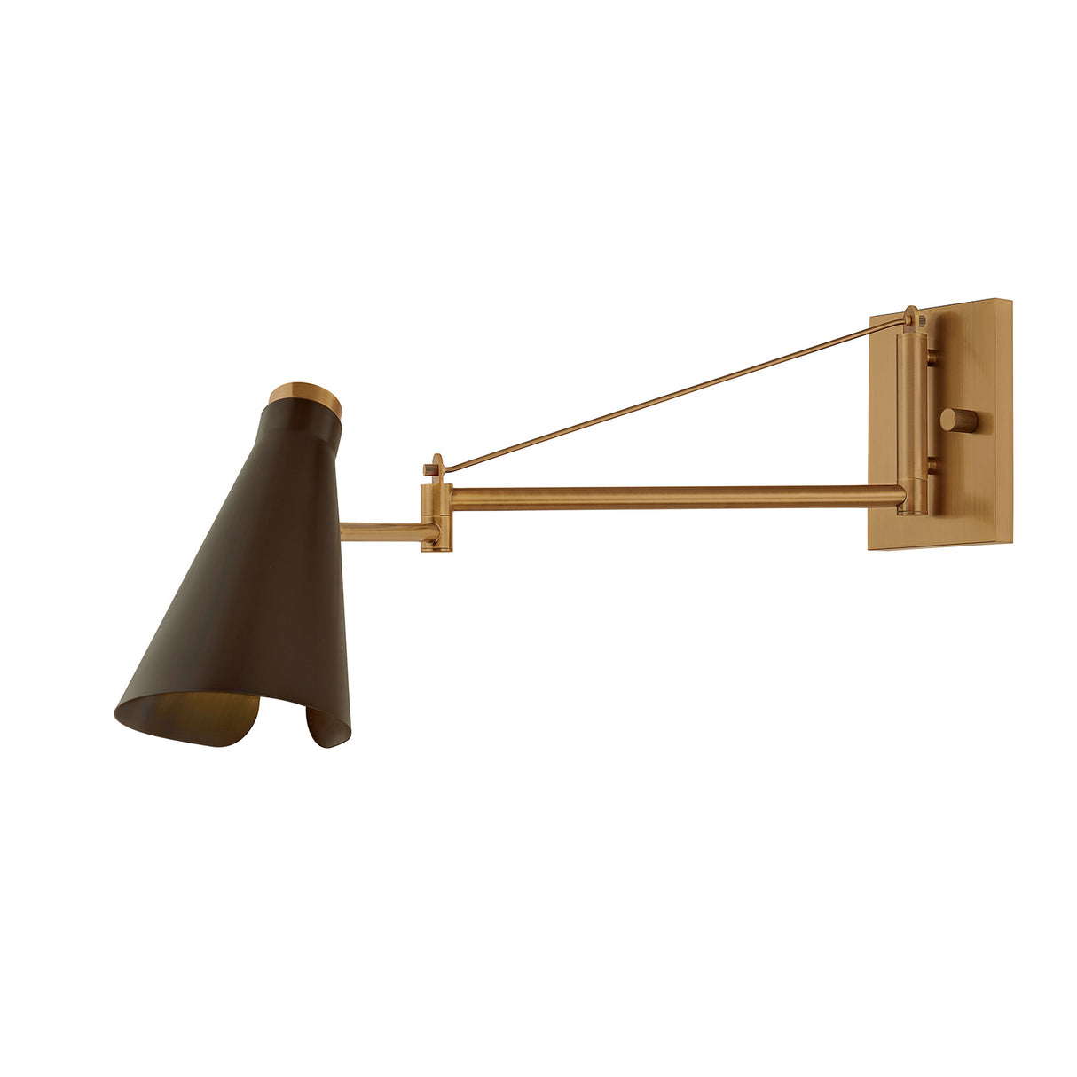 Ralph Swing Arm Wall Sconce, Vintage Brass with Bronze