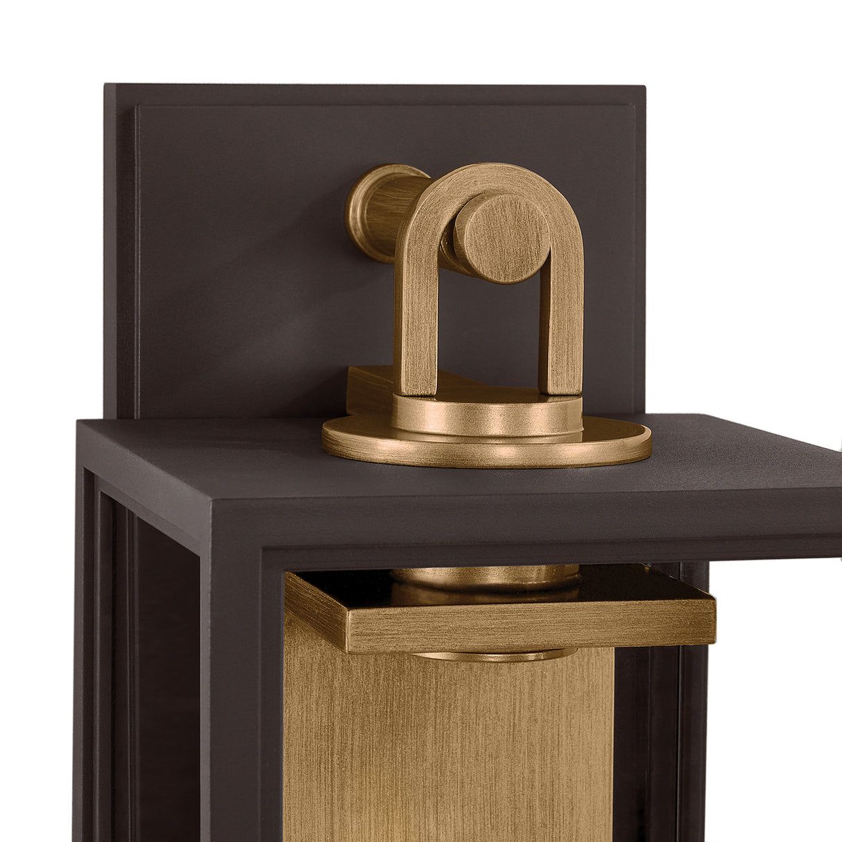 Orin Outdoor Wall Light, Small 15" Bronze with Vintage Brass Accents