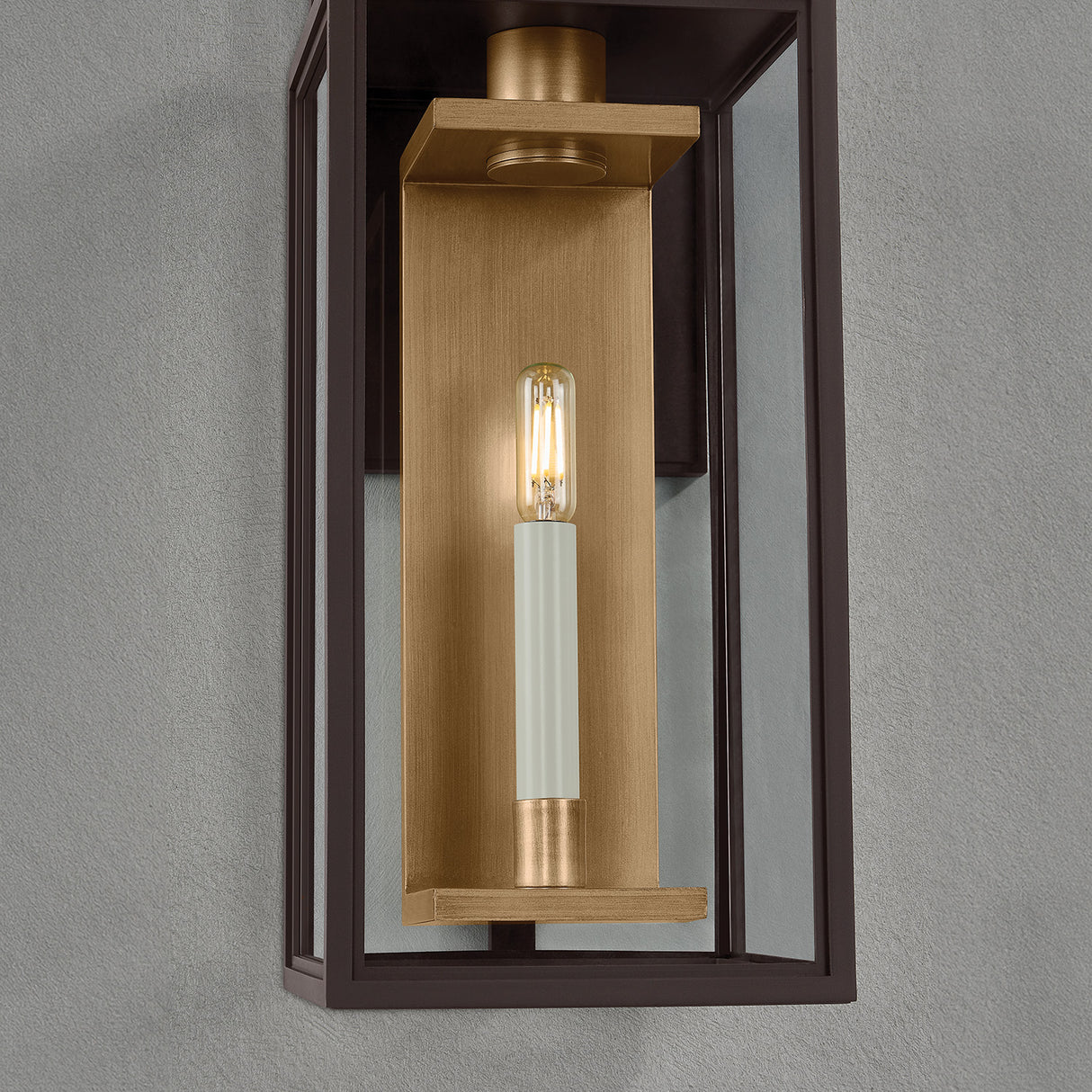 Orin Outdoor Wall Light, Medium 20" Bronze with Vintage Brass Accents