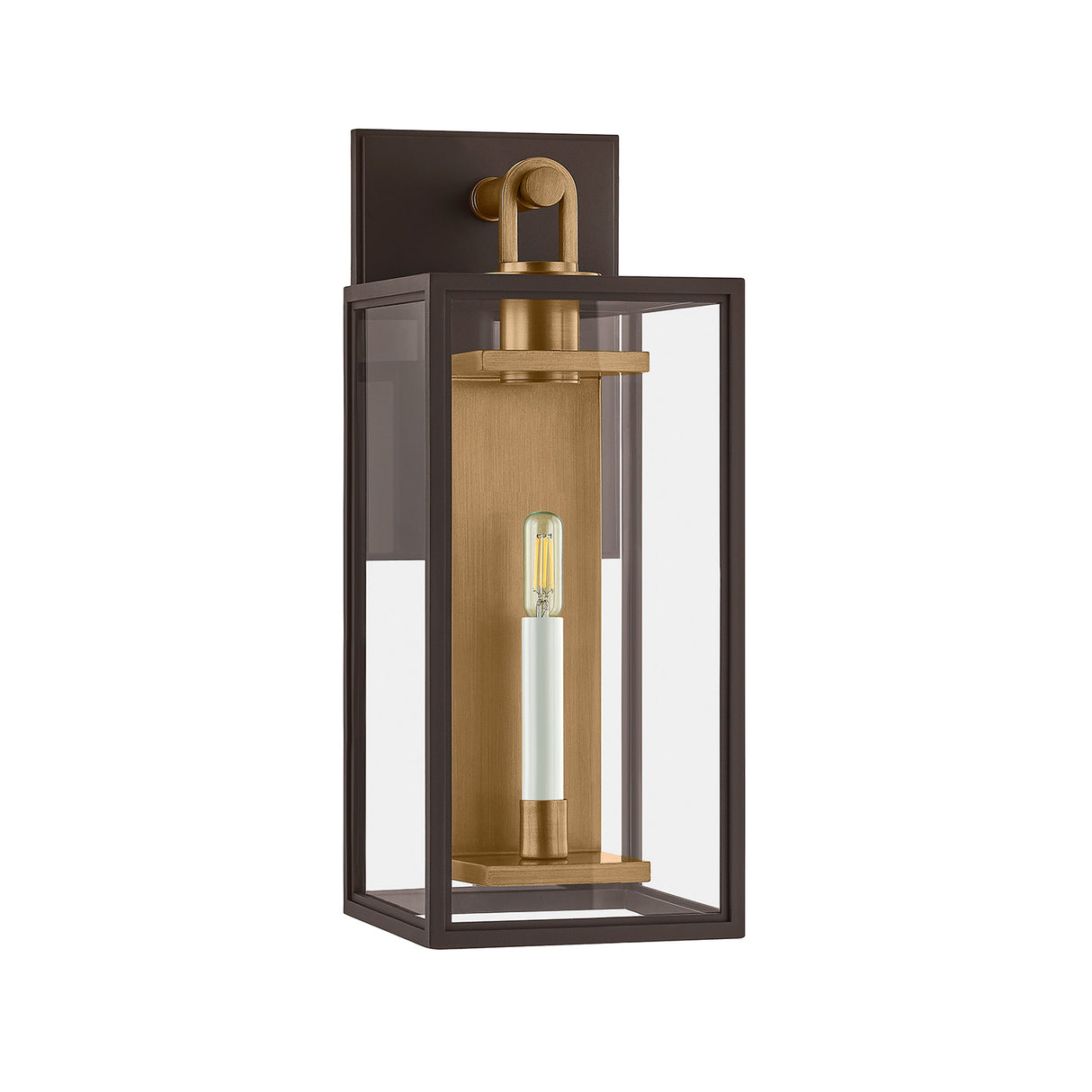 Orin Outdoor Wall Light, Medium 20" Bronze with Vintage Brass Accents