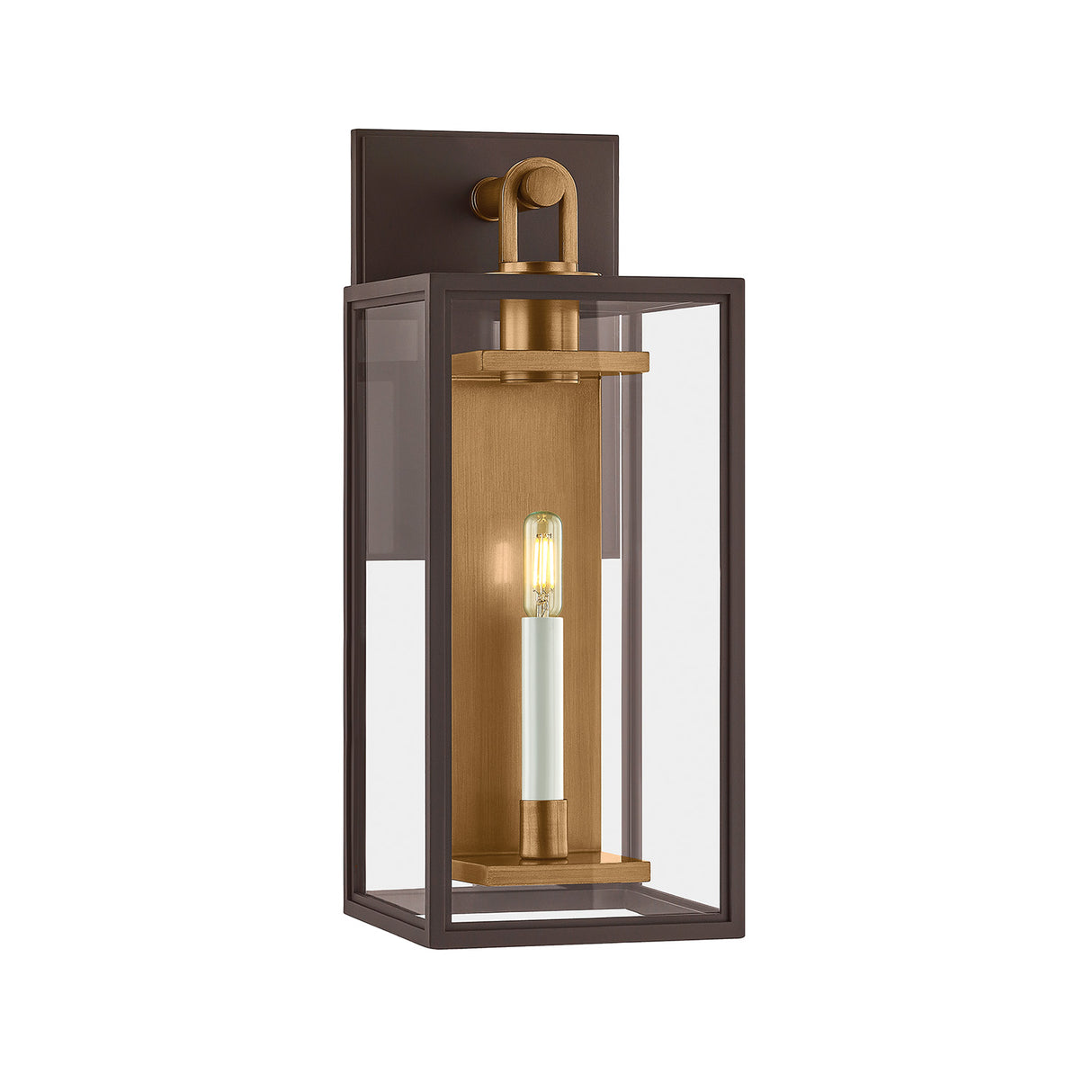 Orin Outdoor Wall Light, Medium 20" Bronze with Vintage Brass Accents