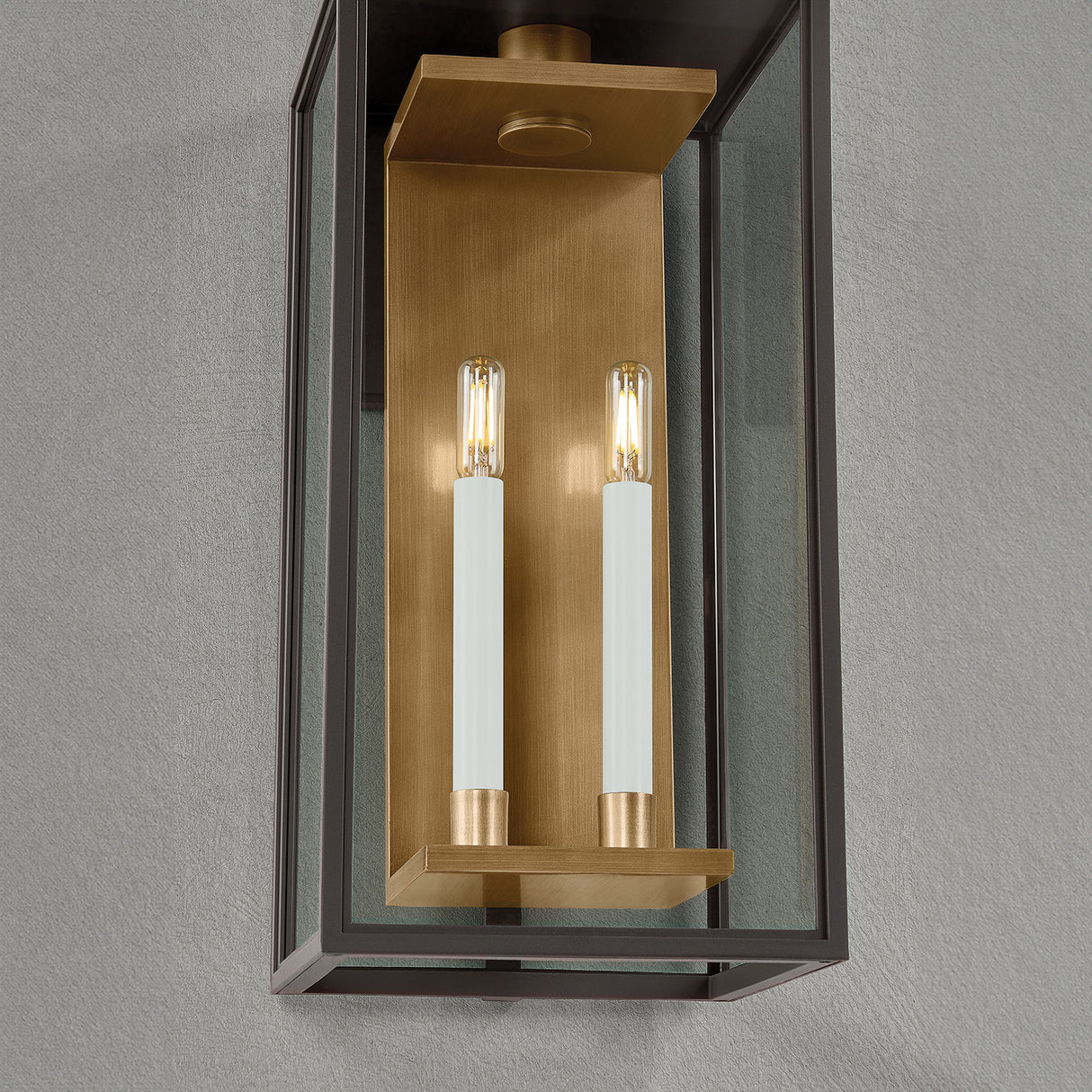 Orin Outdoor Wall Light, Large 24" Bronze with Vintage Brass Accents