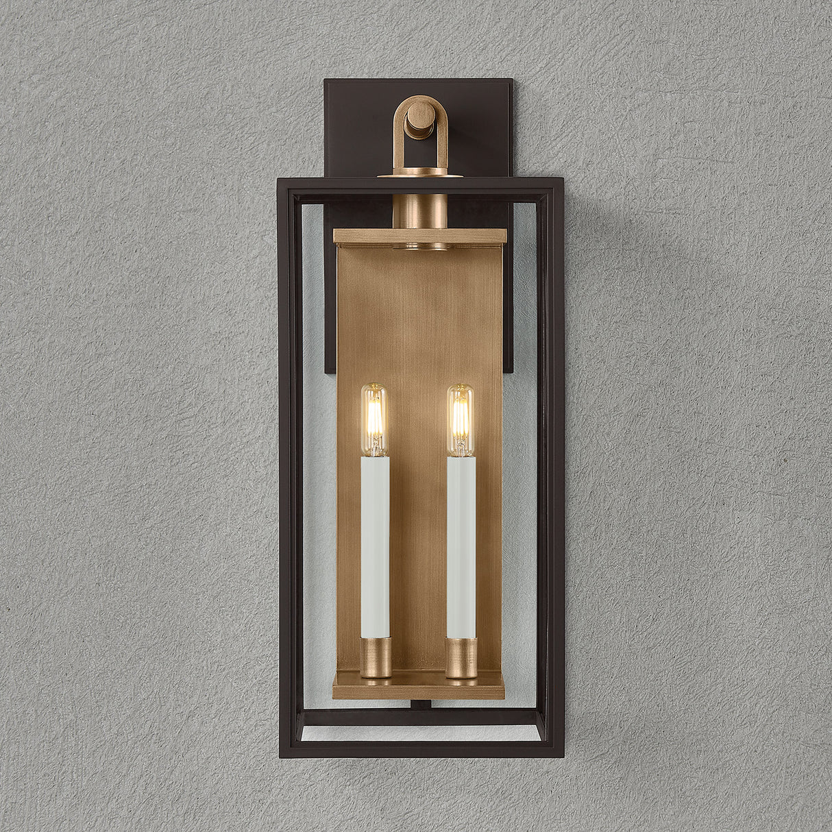 Orin Outdoor Wall Light, Large 24" Bronze with Vintage Brass Accents