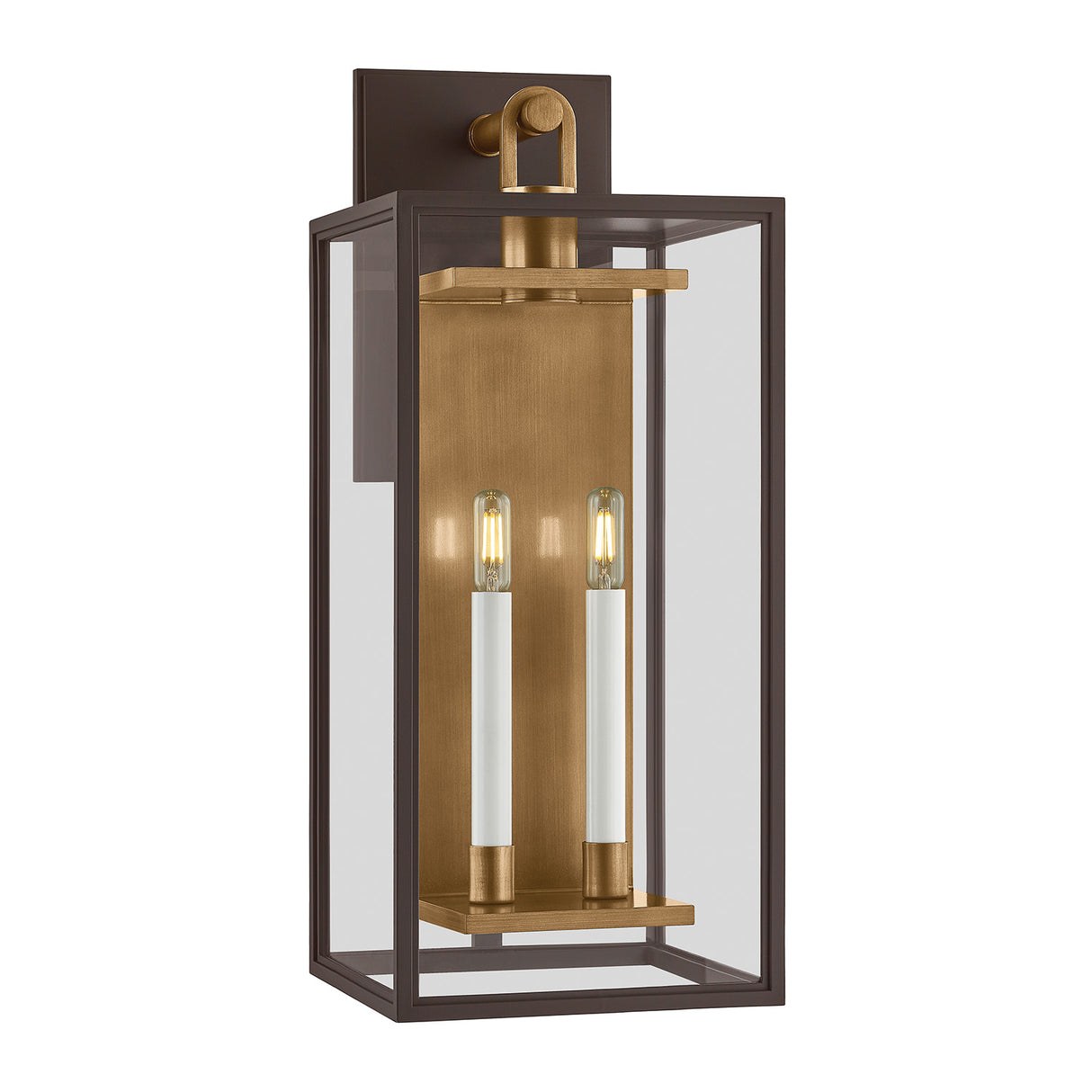 Orin Outdoor Wall Light, Large 24" Bronze with Vintage Brass Accents