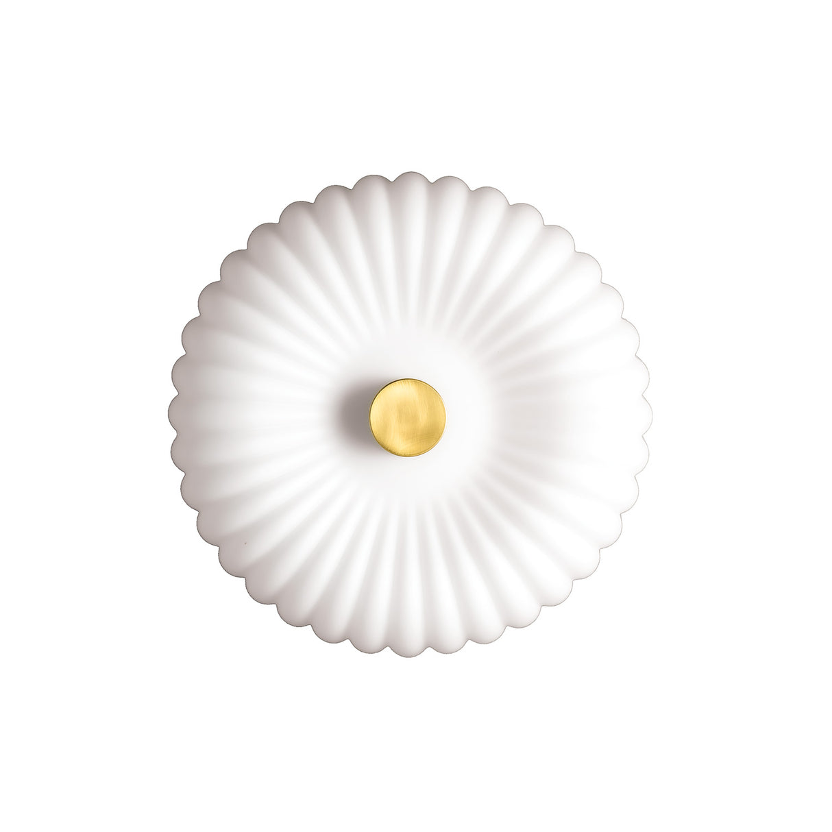 Dora Flush Mount 10", Aged Brass with Opal Glass