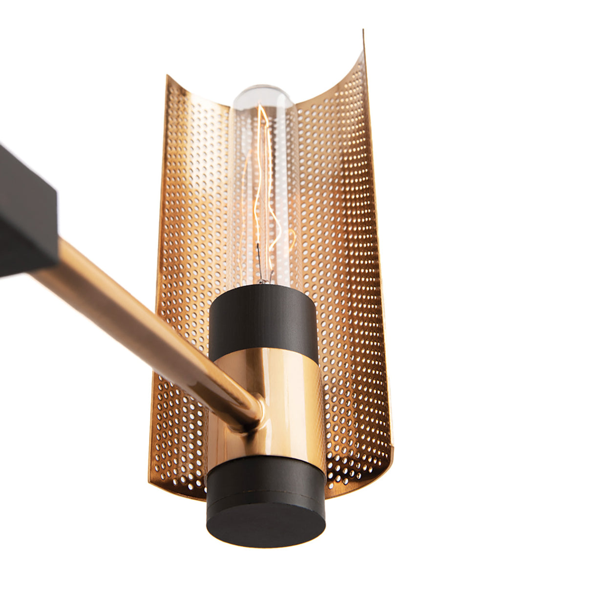 Oliver 8 Light Chandelier 40", Black and Vintage Brass