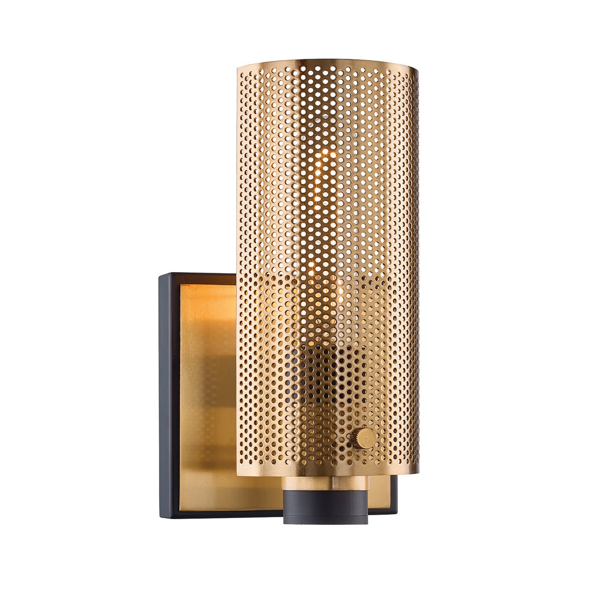 Oliver Wall Sconce, Black and Vintage Brass