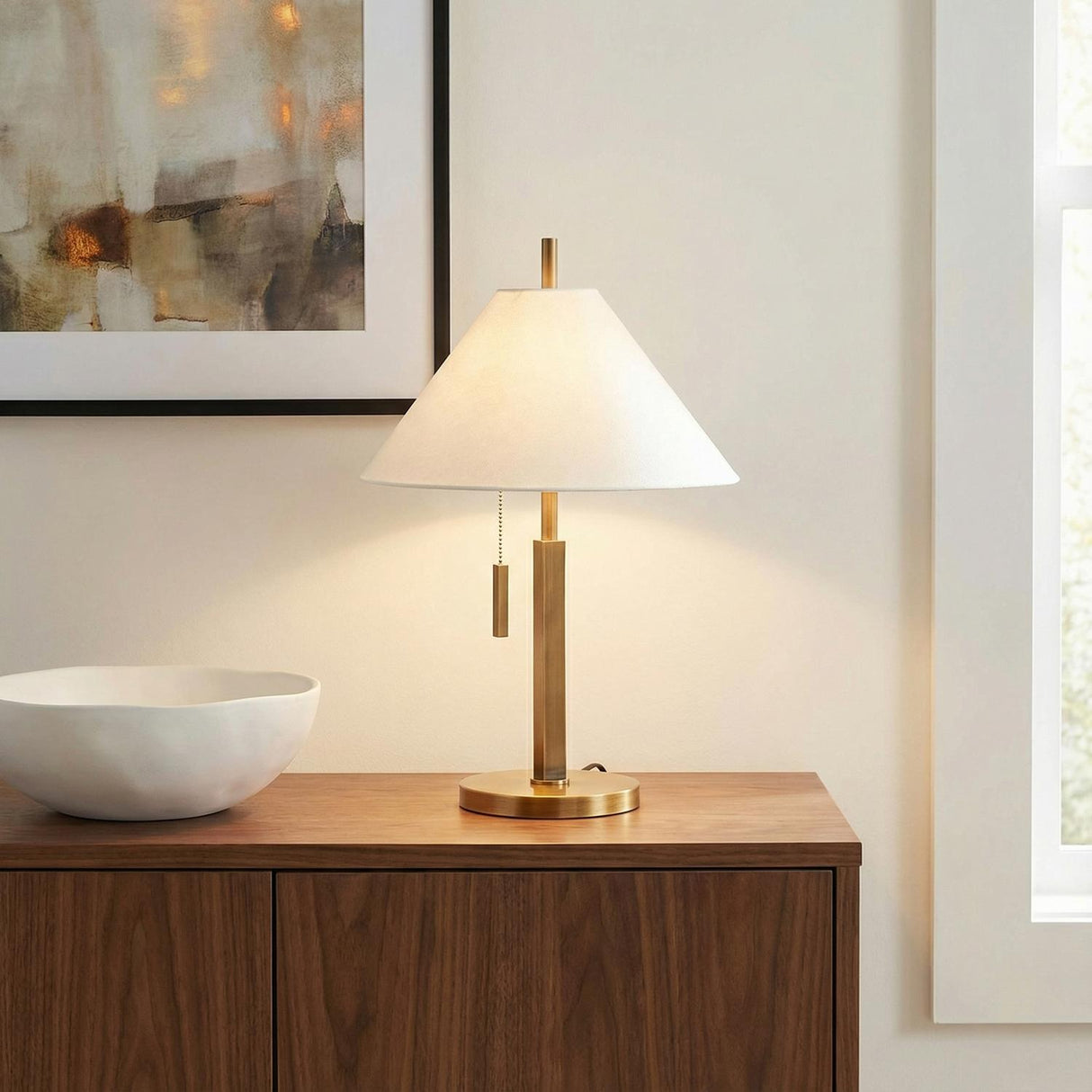 Ennie Table Lamp 22", Vintage Brass